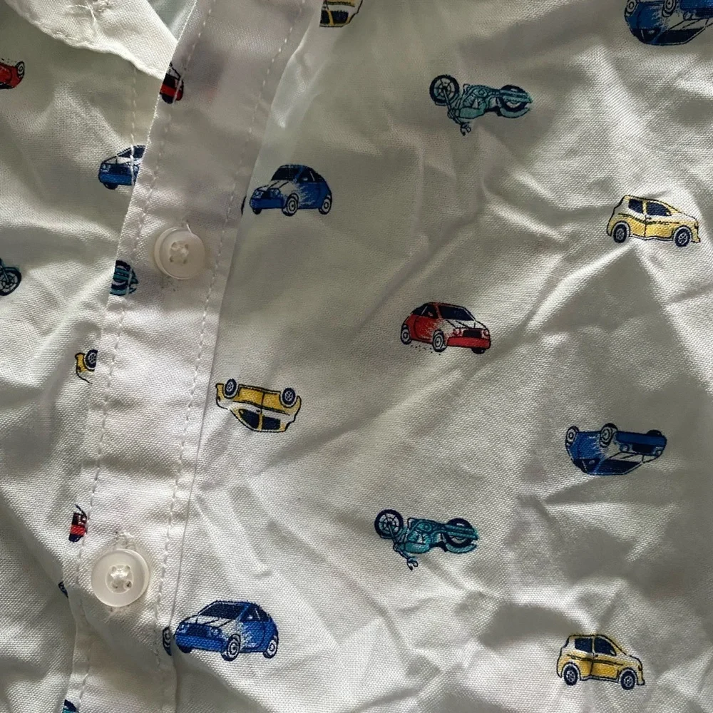Carter's White and Red Button Down Shirt Casual Design